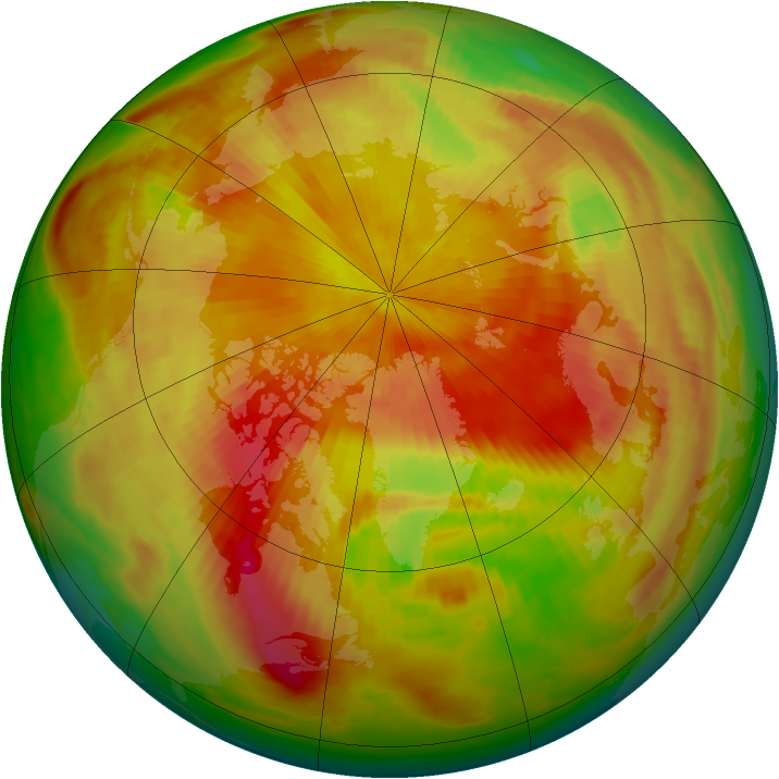 Arctic ozone map for 21 April 1981
